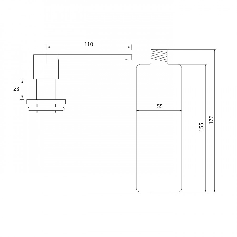 Dávkovač saponátu Caressi  CA203I Nerez