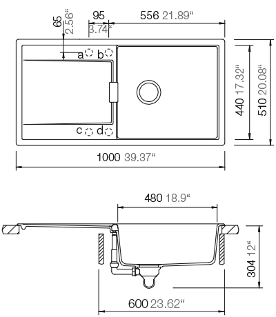 Set 9-9 Dřez Mono D-100L+ kuchyňská baterie  Epos Chrom 540120