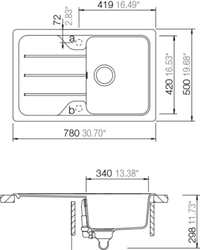 Set 25-4 dřez Formhaus D-100S + baterie Epos barevná 540120