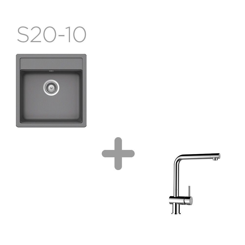 Set 20-10 Dřez Nemo N-100S + kuchyňská baterie Epos Chrom 540000