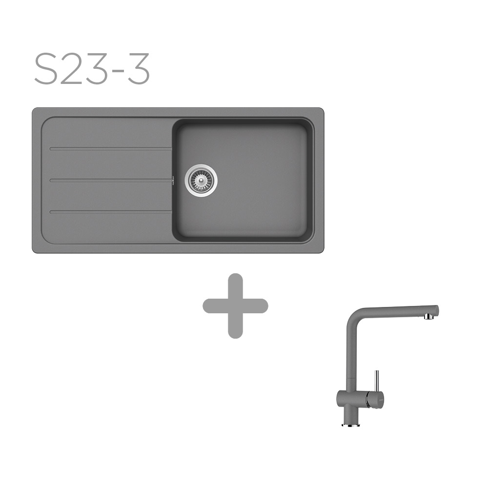 Set 23-3 dřez Formhaus D-100L + baterie Epos barevná 540000