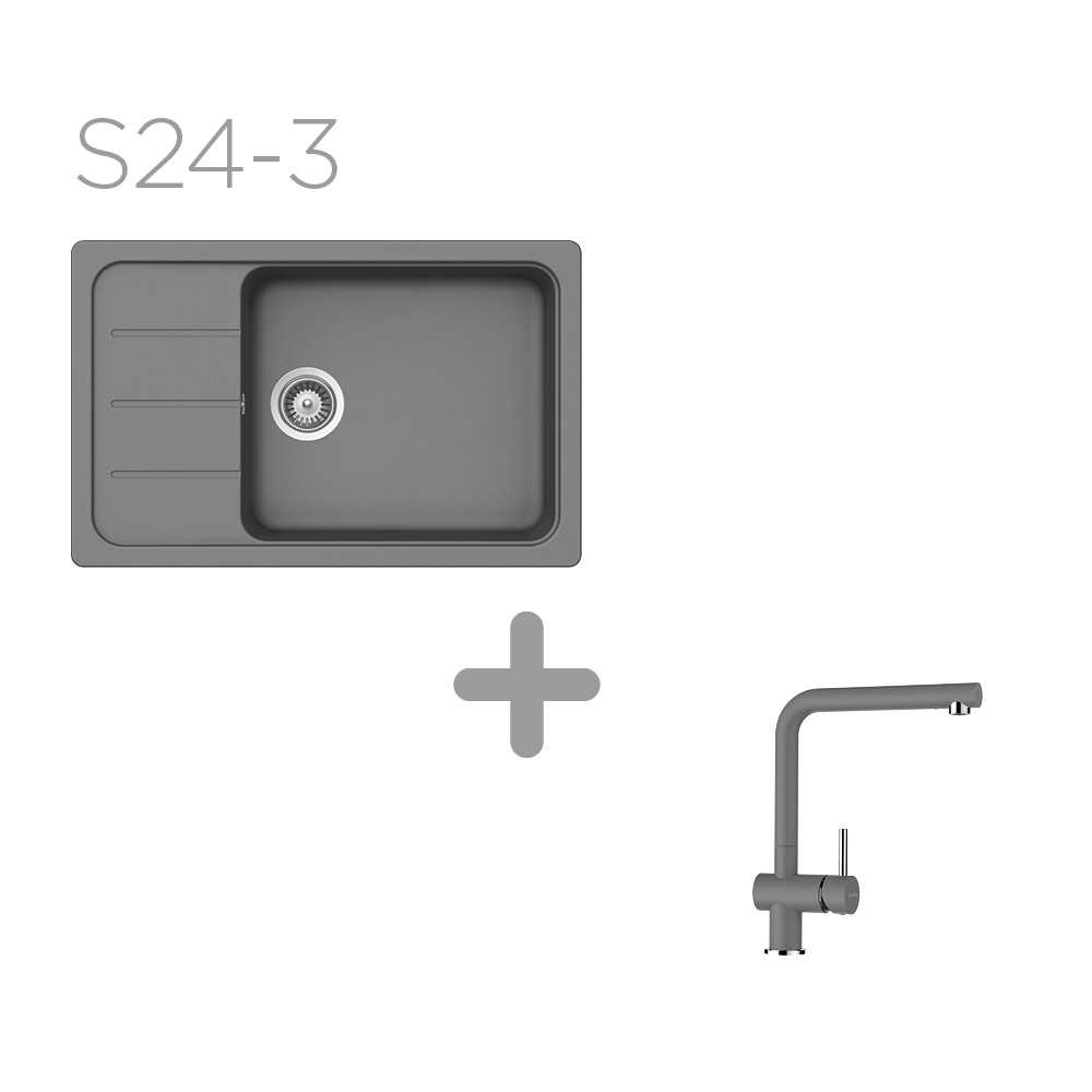 Set 24-3 dřez Formhaus D-100LS + baterie Epos barevná 540000