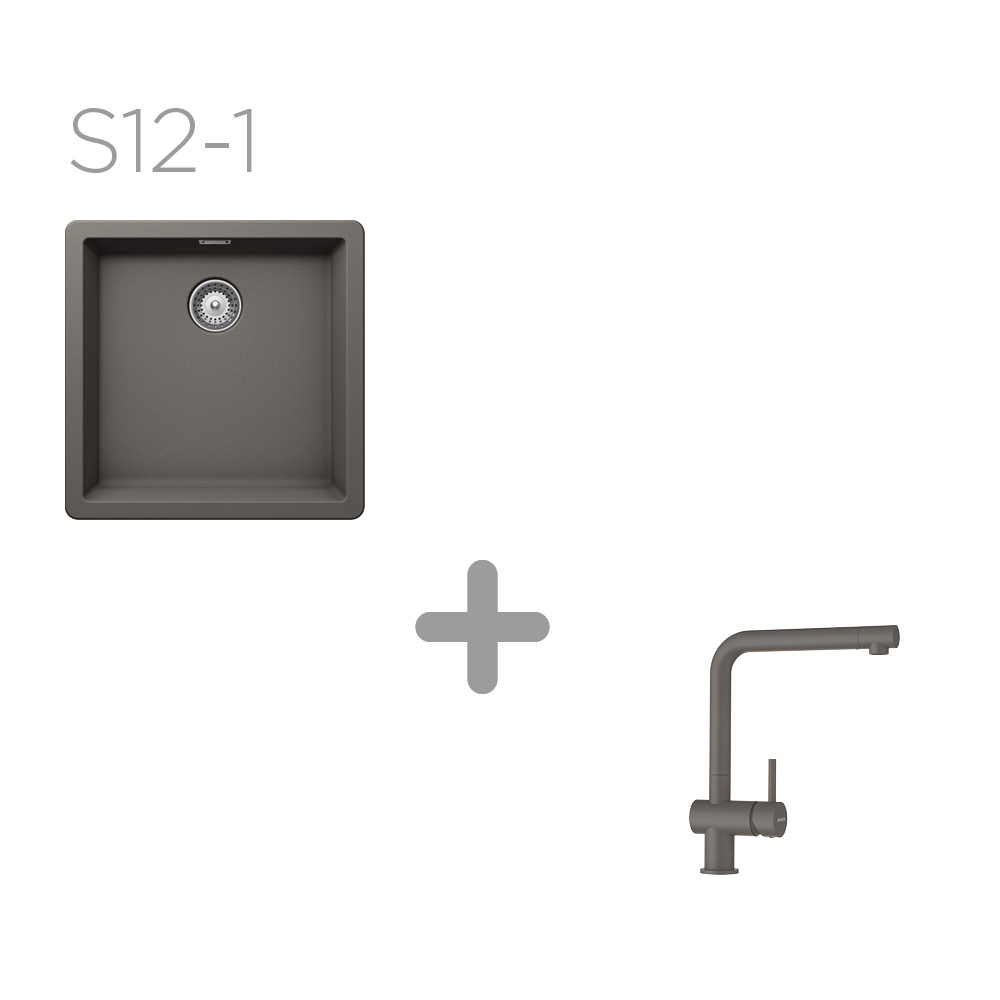 Set 12-1 Dřez Greenwich N-100 + kuchyňská baterie Epos barevná 540027