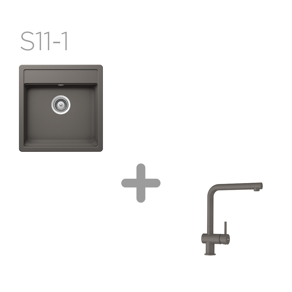 Set 11-1 Dřez Mono N-100S + kuchyňská baterie Epos barevná 540027