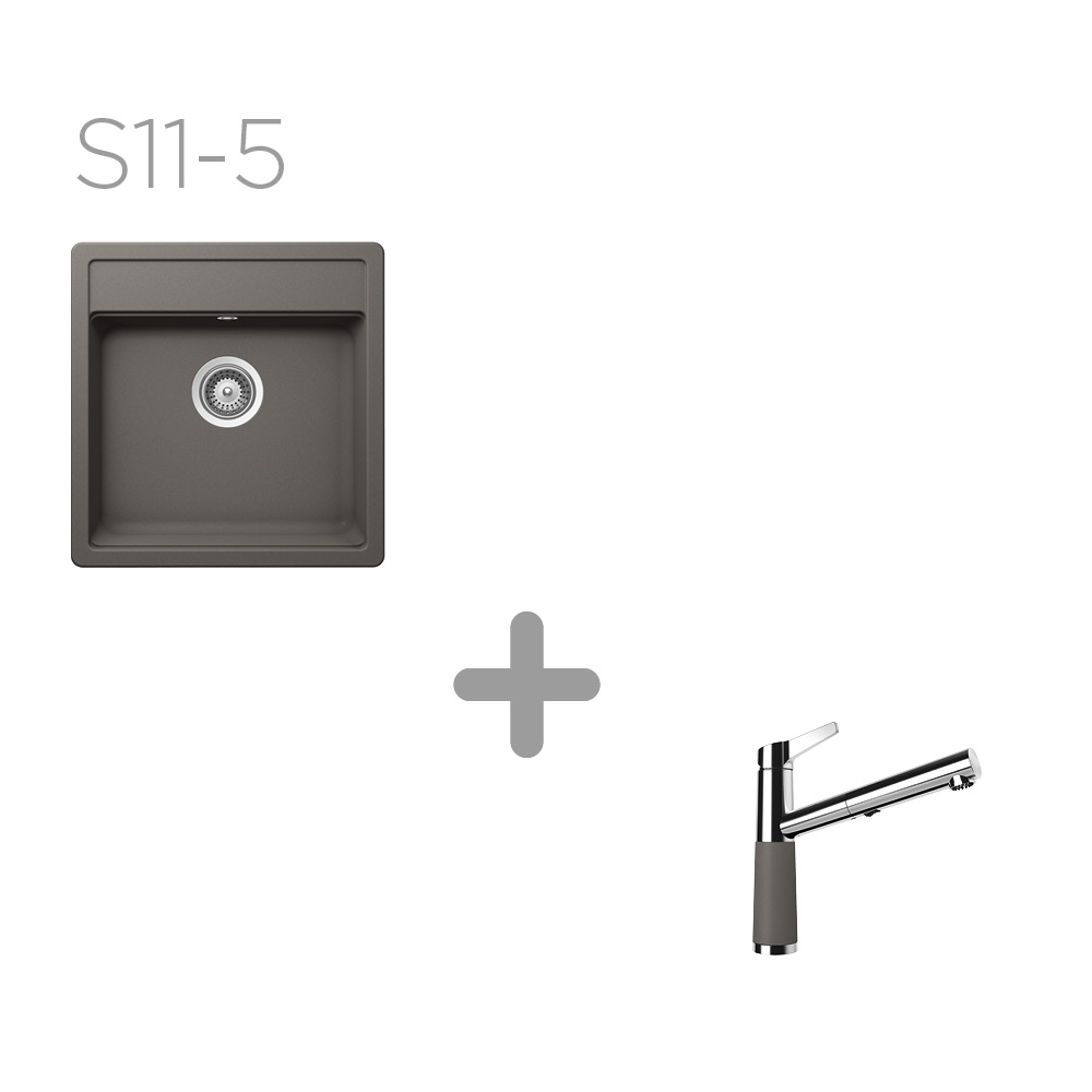 Set 11-5 Dřez Mono N-100S + kuchyňská baterie SC-510 barevní 554120