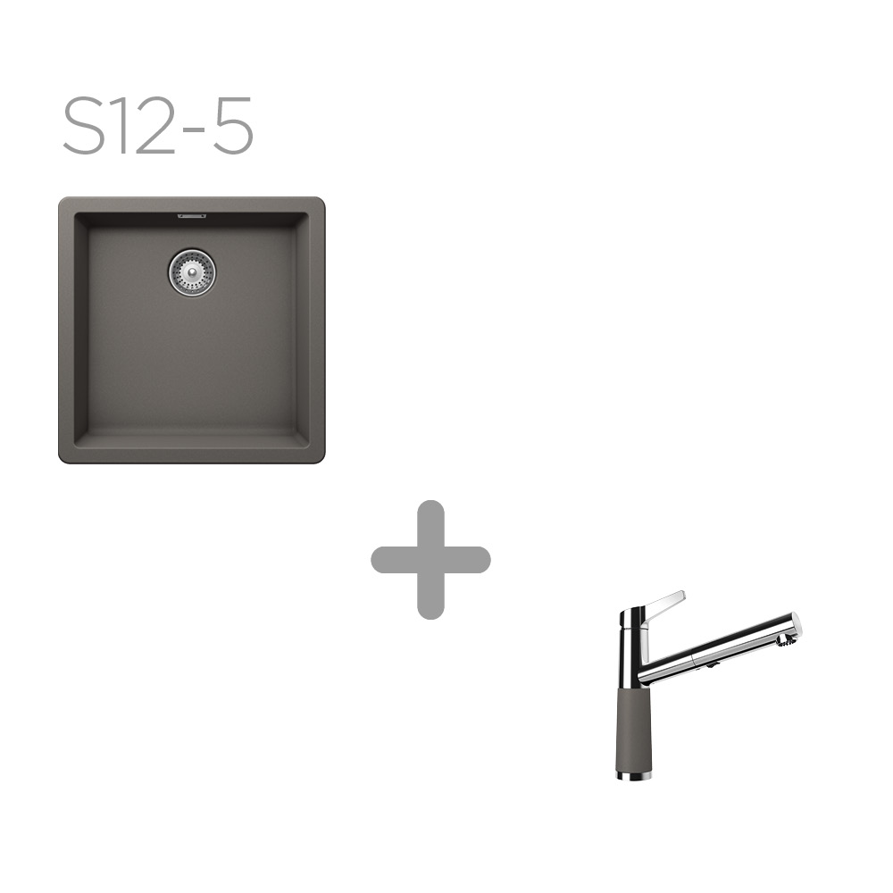 Set 12-5 Dřez Greenwich N-100 + kuchyňská baterie SC-510 Barevná 554120