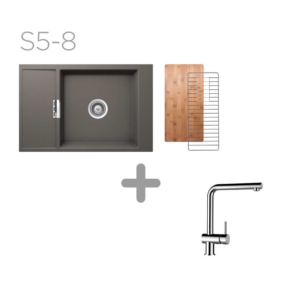 Set 5-8 Dřez Schock Mono D-100XS + kuchyňská baterie Epos Chrom 540000