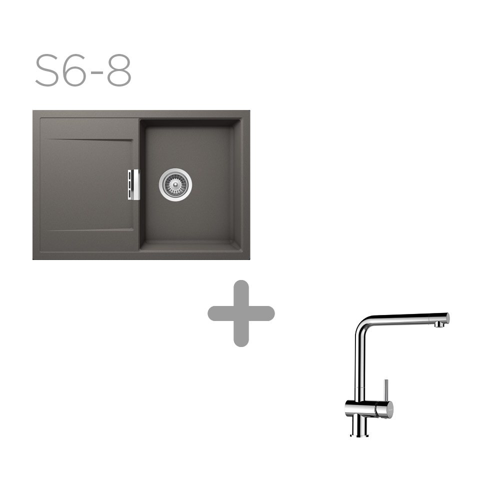 Set 6-8 Dřez Schock Mono D-100S + kuchyňská baterie Epos Chrom 540000