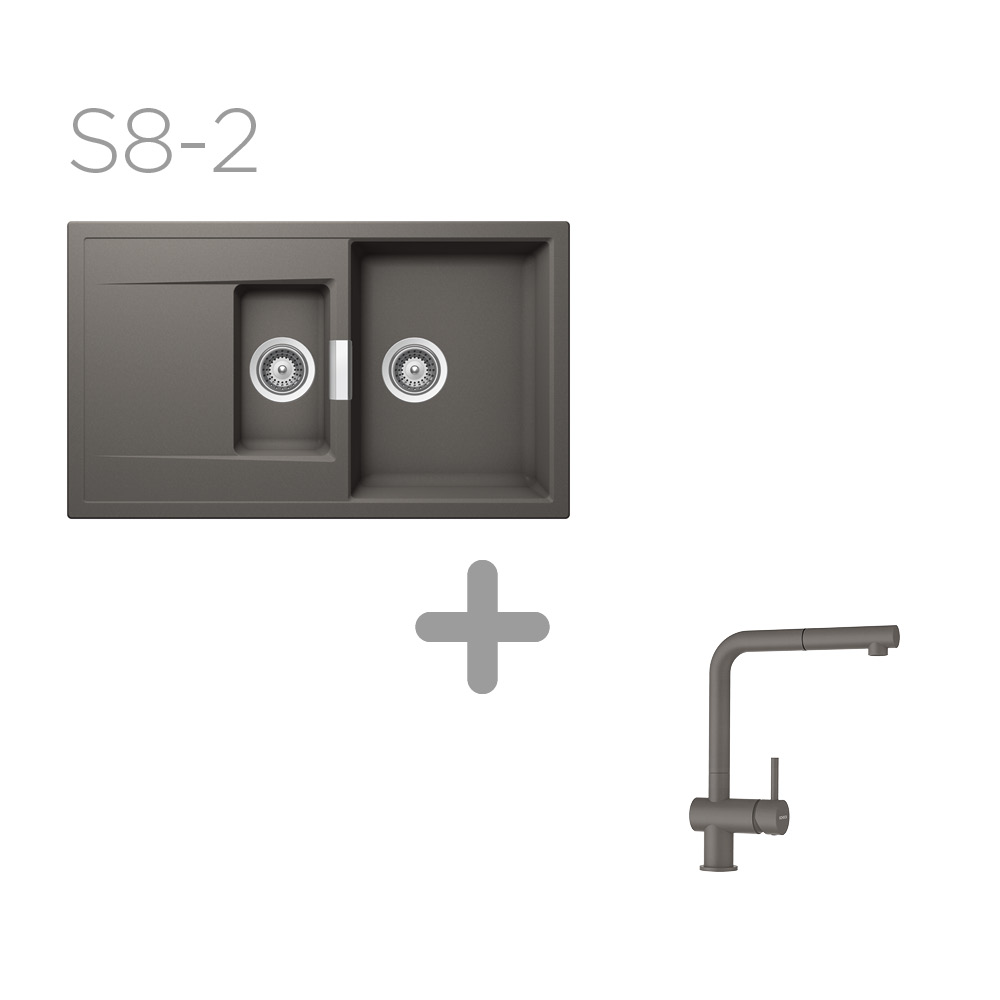 Set 8-2 Dřez Mono D-150 + kuchyňská baterie Epos barevná 540127