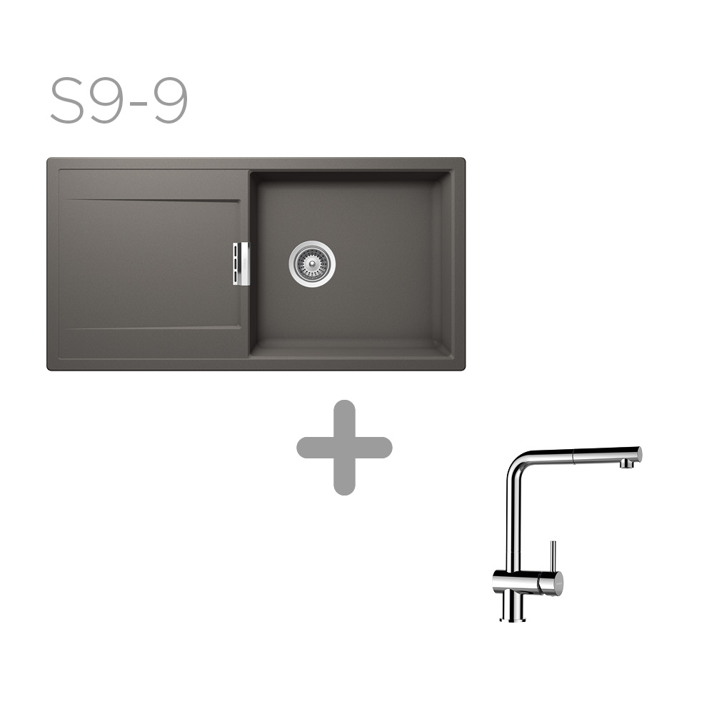 Set 9-9 Dřez Mono D-100L+ kuchyňská baterie  Epos Chrom 540120