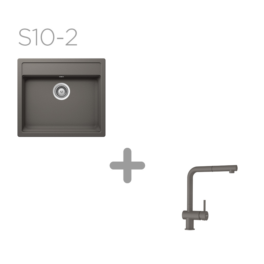 Set 10-2 Dřez Mono N-100 + kuchyňská baterie Epos barevná 540027