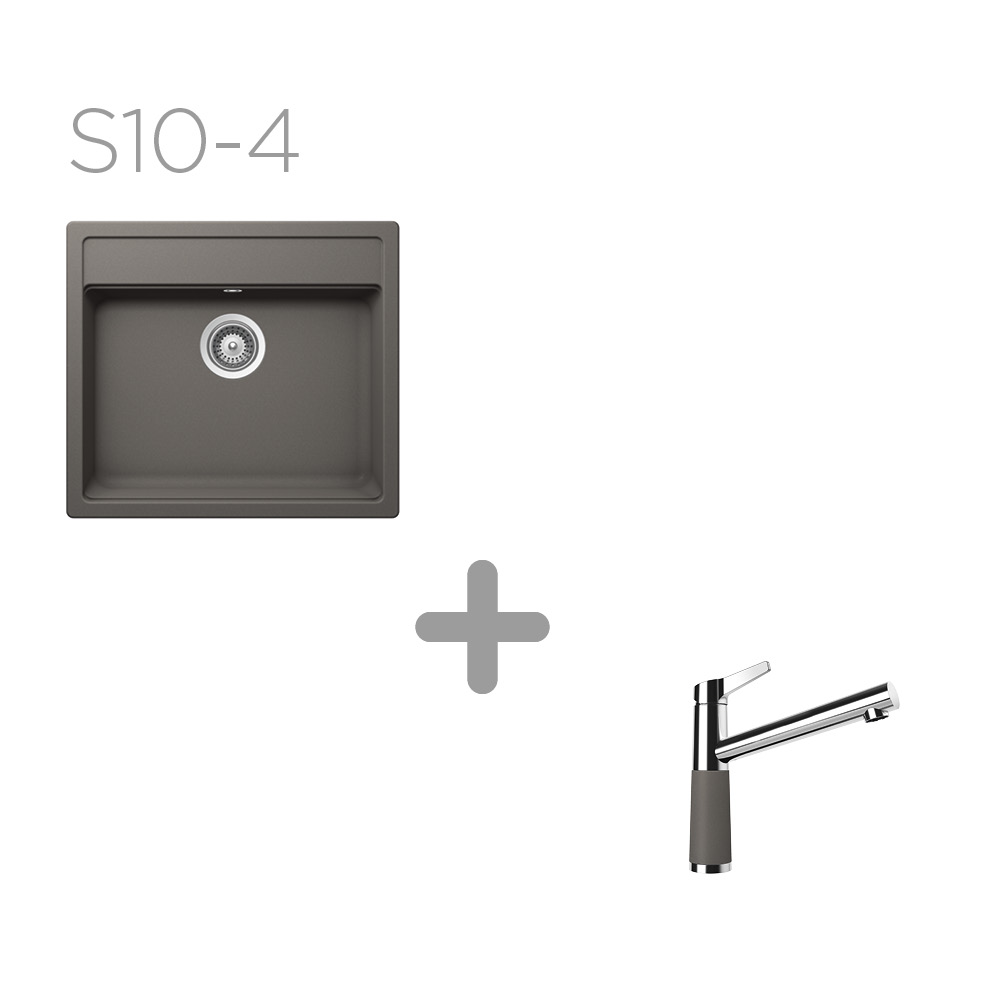 Set 10-4 Dřez Mono N-100 + kuchyňská baterie SC-510 554000