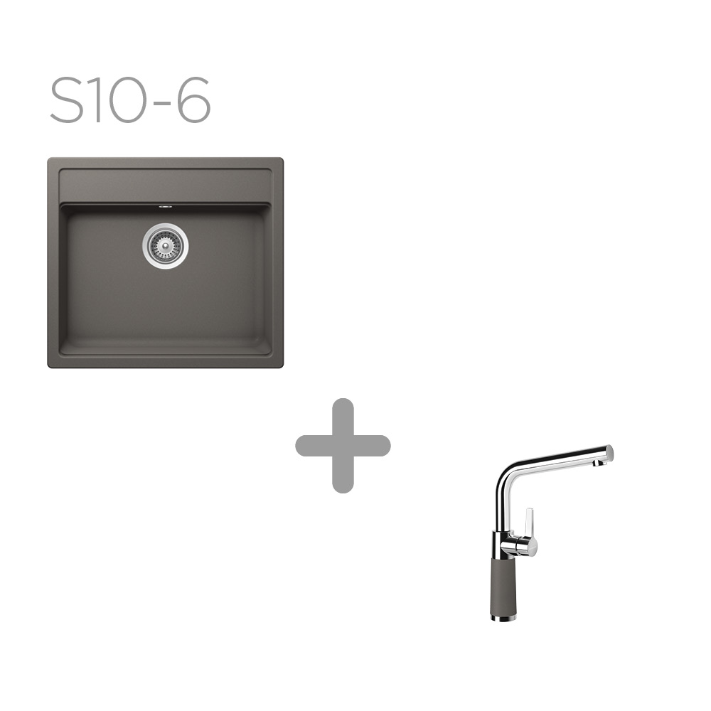 Set 10-6 Dřez Mono N-100 + kuchyňská baterie SC-540 barevná 557000