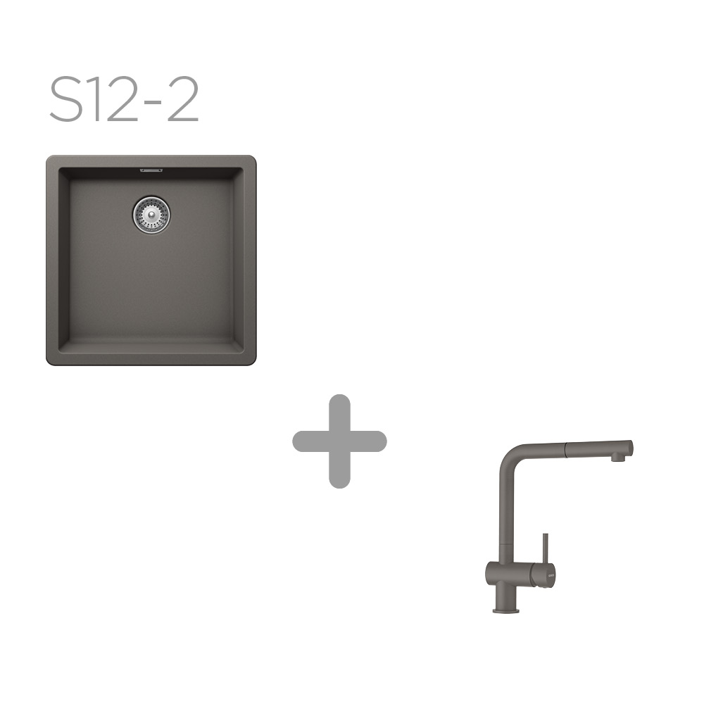 Set 12-2 Dřez Greenwich N-100 + kuchyňská baterie Epos barevná 540127