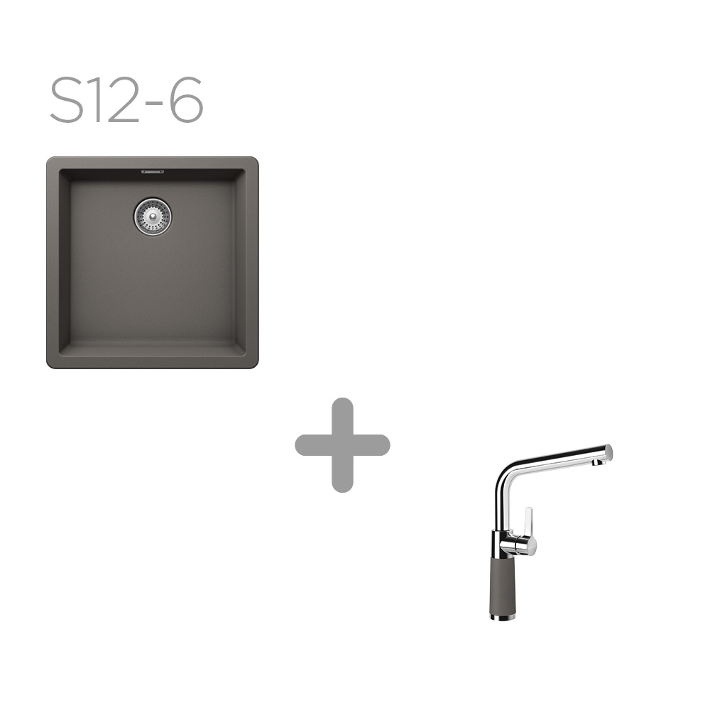 Set 12-6 Dřez Greenwich N-100 + kuchyňská baterie SC-540 Barevná 557000