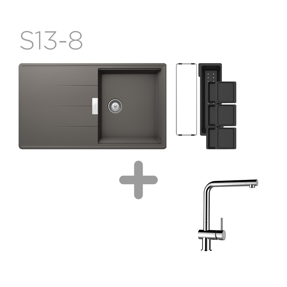 Set 13-8 dřez Tia D-100 +  baterie Epos Chrom 540000