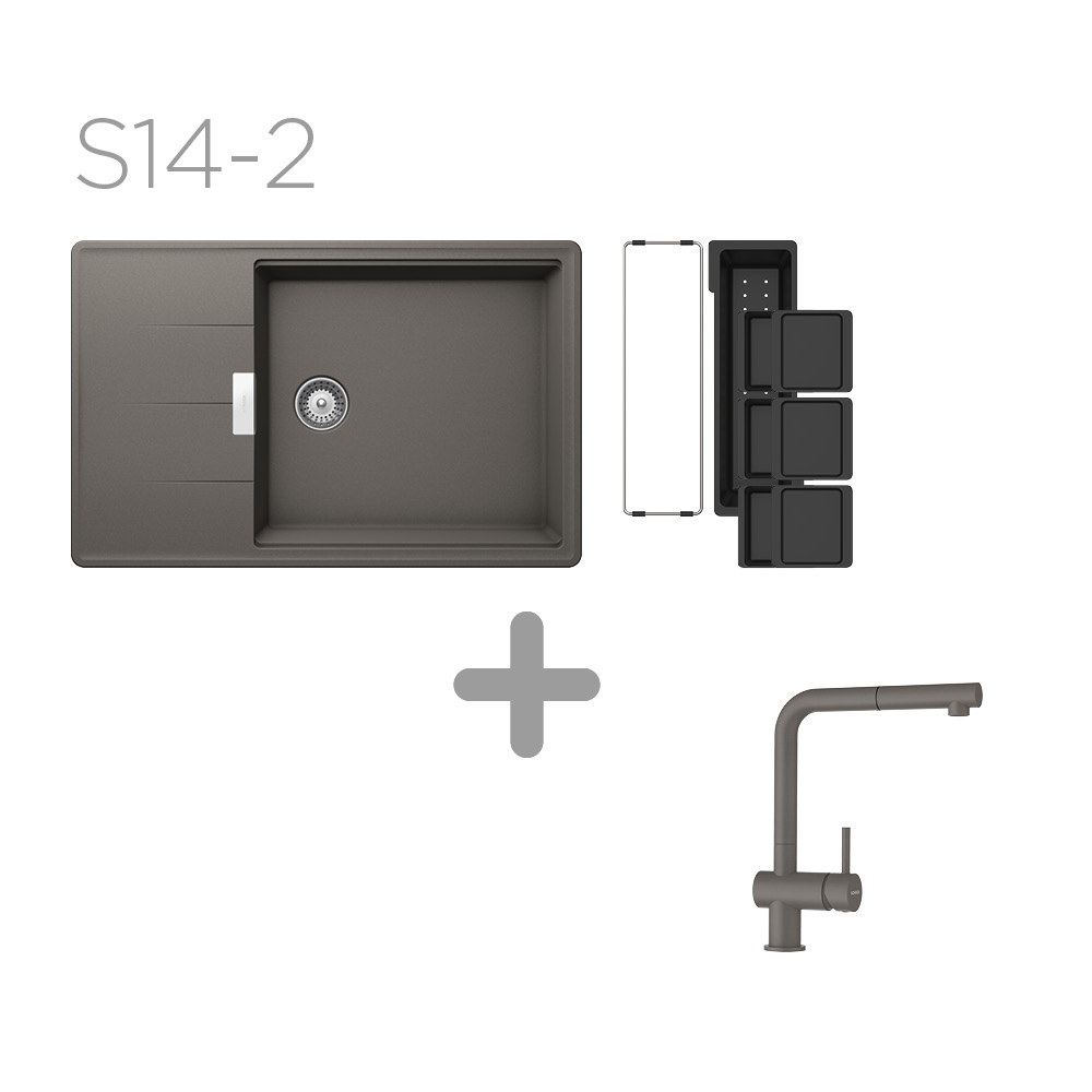 Set 14-2 dřez Tia D-100LS +  baterie Epos barevná 540127