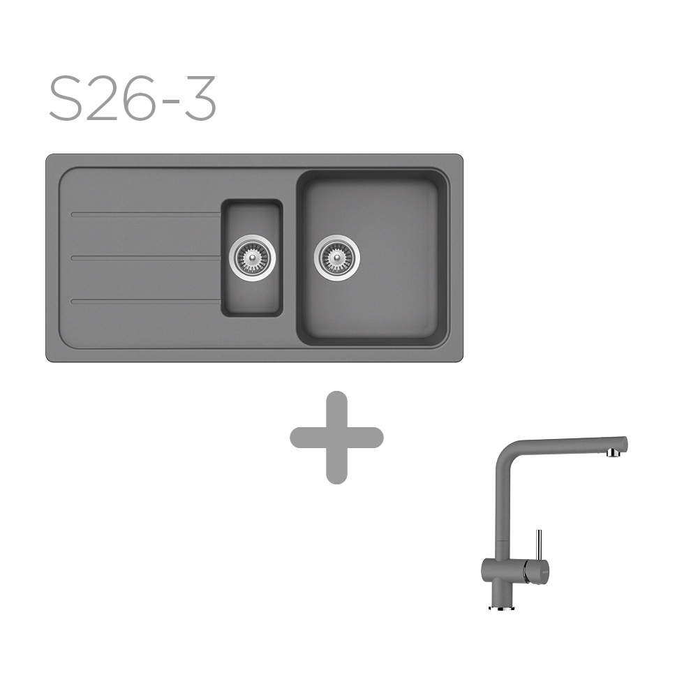 Set 26-3 dřez Formhaus D-150L + baterie Epos barevná 540000