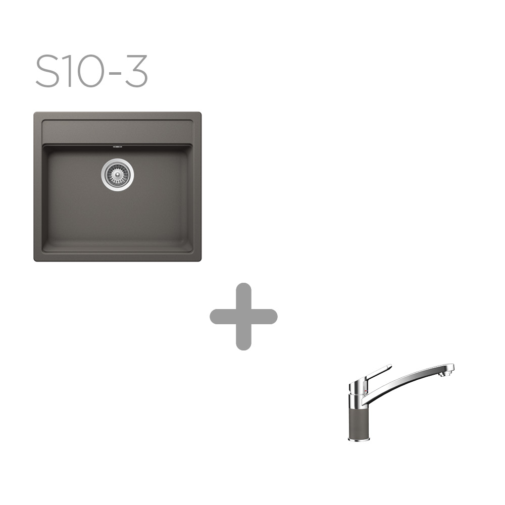 Set 10-3 Dřez Mono N-100 + kuchyňská baterie SC-90 Barevná 598000