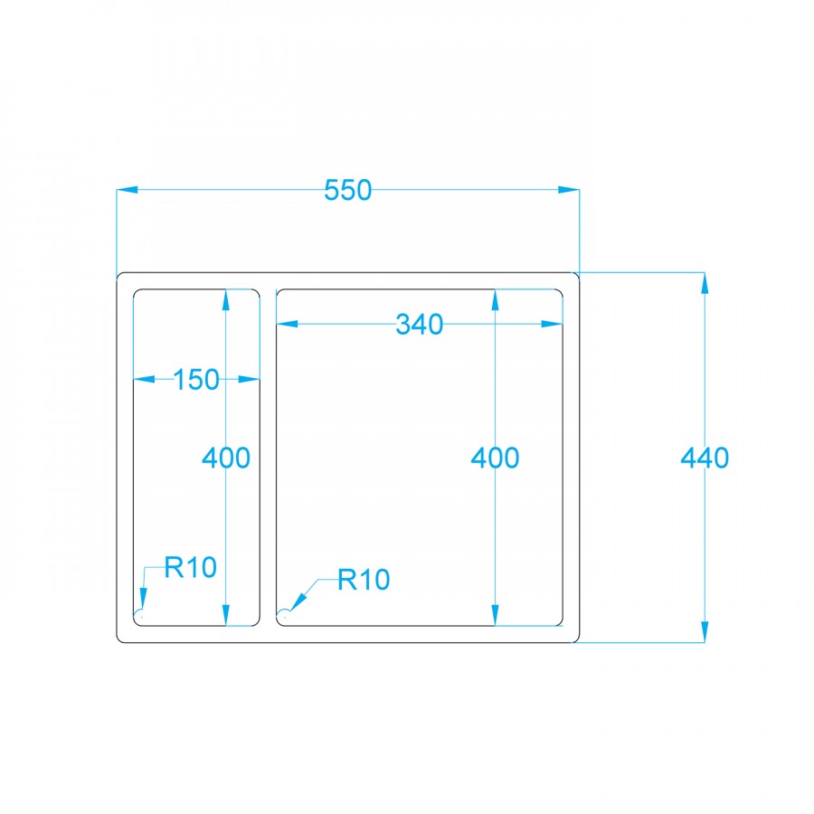 NEREZOVÝ DŘEZ CARESSI POWERPLUG CAPP1534R10