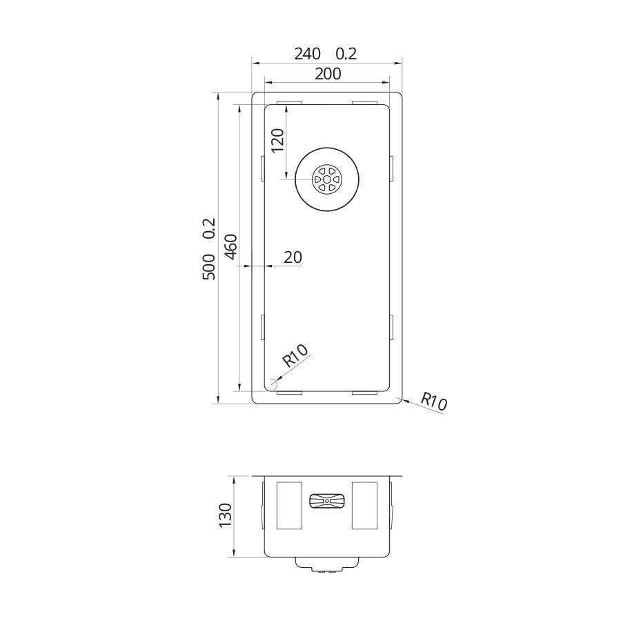NEREZOVÝ DŘEZ CARESSI POWERPLUG CAPP20D46R10