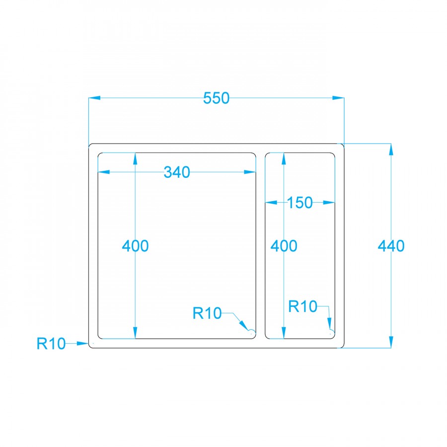 NEREZOVÝ DŘEZ CARESSI  CA3415R10