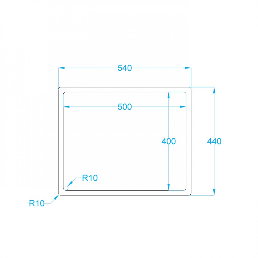 NEREZOVÝ DŘEZ CARESSI S ČTVERCOVOU VÝPUSTÍ CA50Q10
